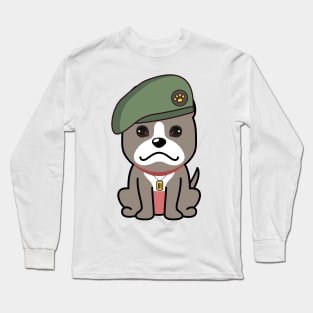 Green Beret grey dog Long Sleeve T-Shirt